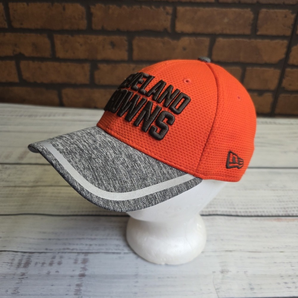New Era Cleveland Browns Hat Orange Fitted Small Medium‎ Football 39THIRTY Cap